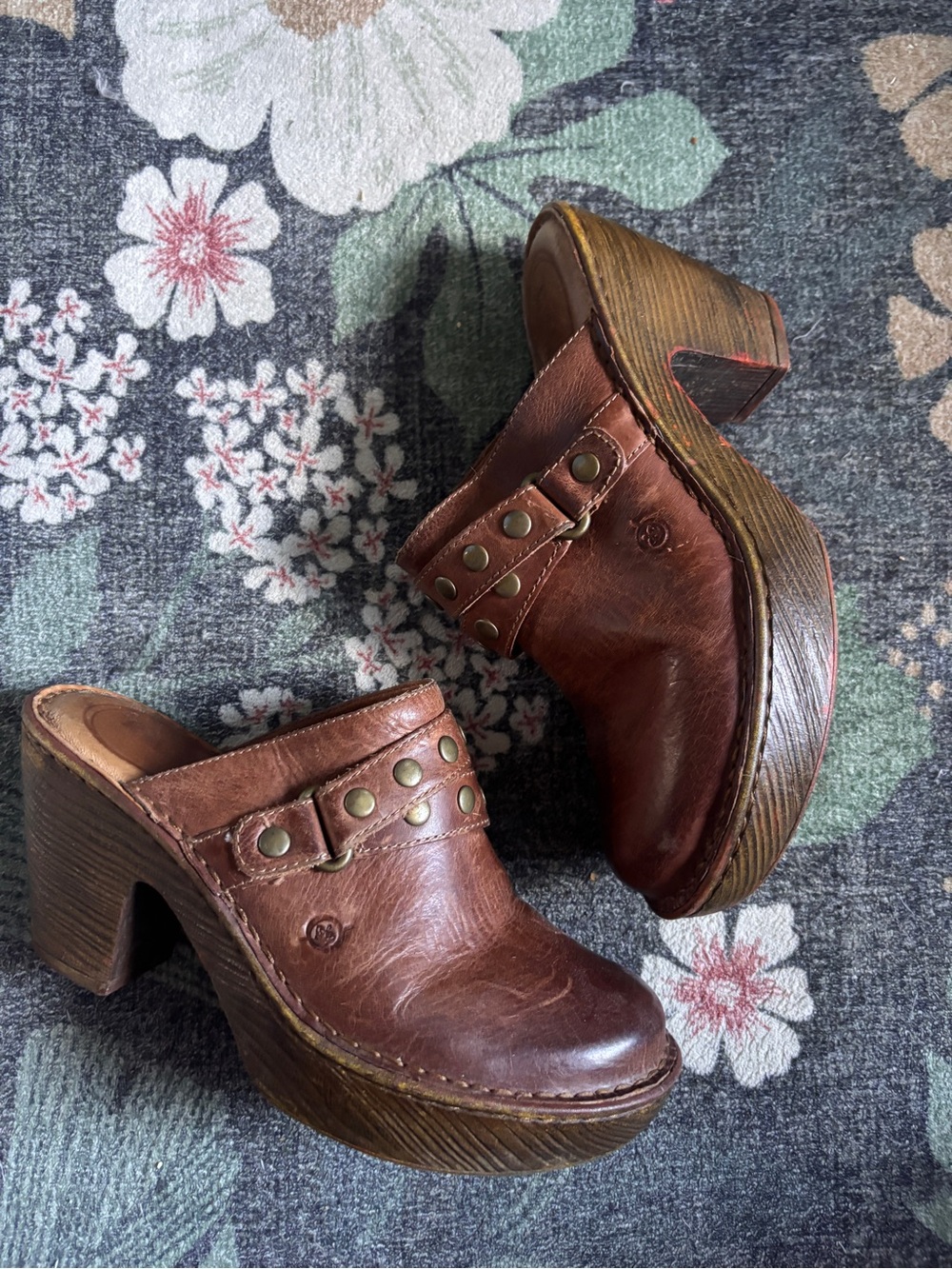 Born Leather Women's Clog Heels